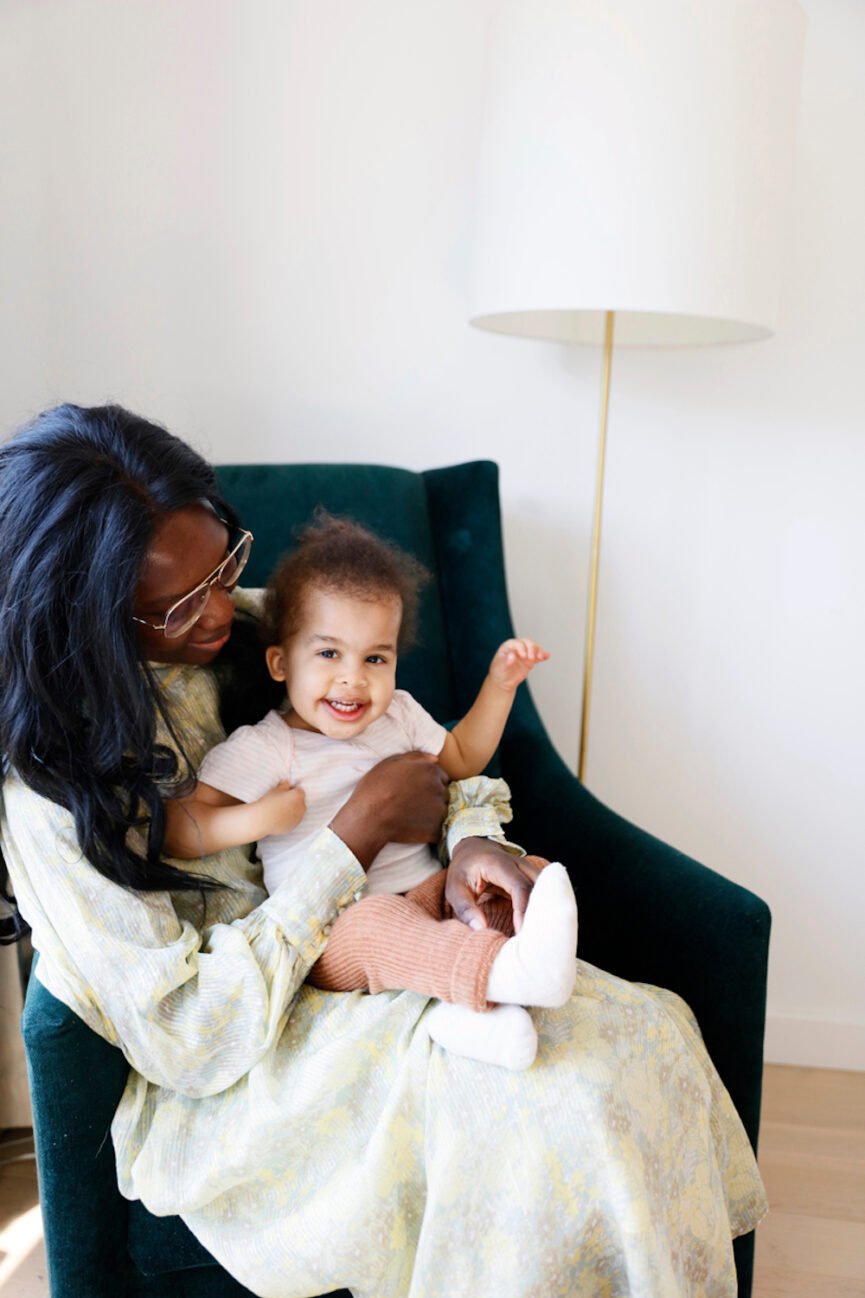 woman holding baby