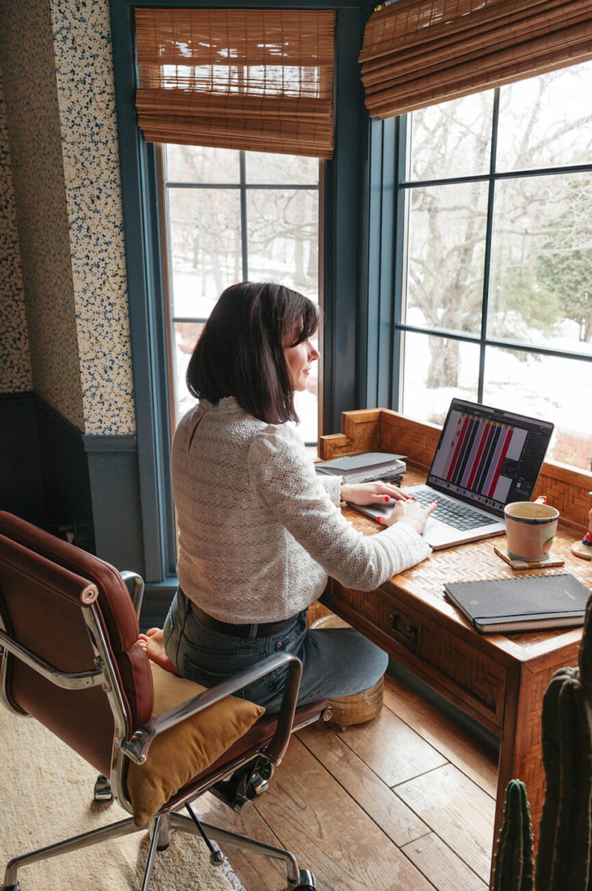 career and personal minutiae vision workbench ideas woman at desk