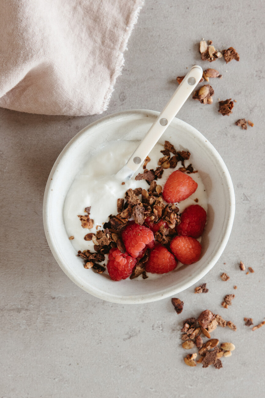 L. Reuteri Yogurt recipe for gut health, with strawberries and granola