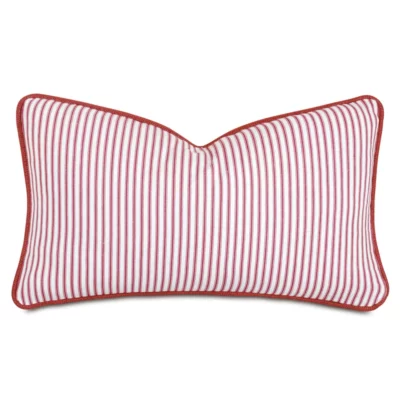 Striped rectangular red pillow