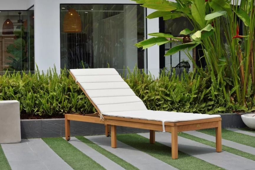 AllModern Jade Outdoor Eucalyptus Chaise Lounge