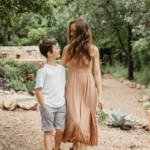 mom and son outside mothers day