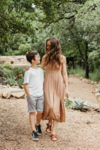 mom and son outside mothers day