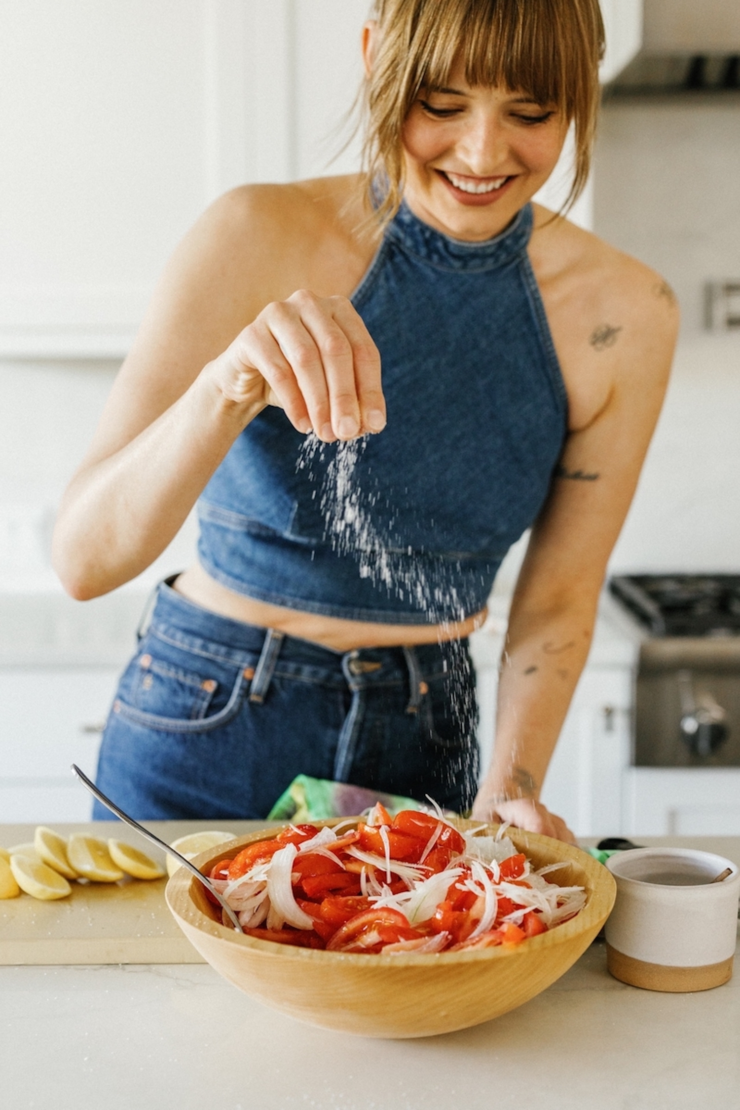 salt-sprinkled-on-tomato-salad-recipe - Camille Styles