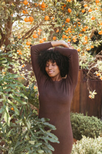 Woman outside on Earth Day.