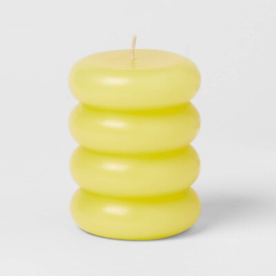 Stacked yellow Opalhouse candle from Target