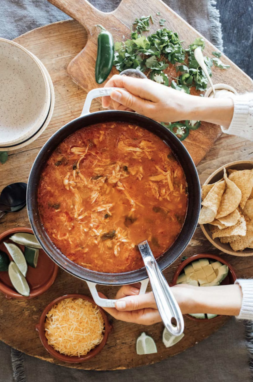 mexican chicken tortilla soup_dinner party menu ideas