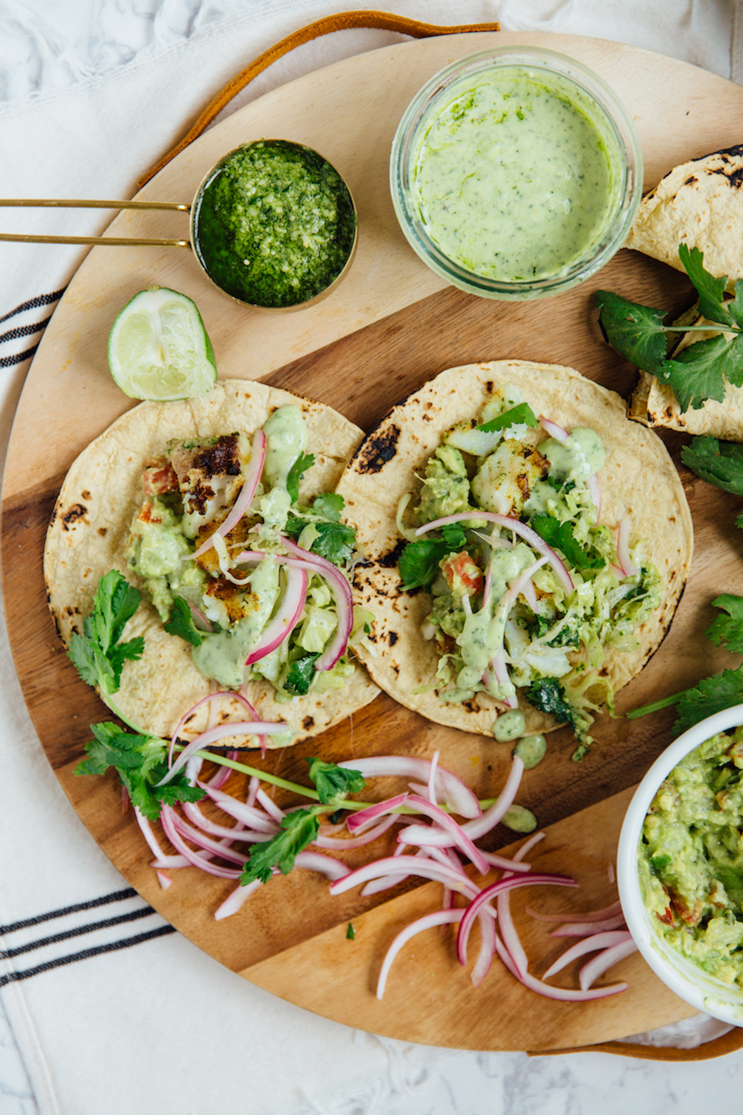 Chimichurri fish tacos_quick summer dinners