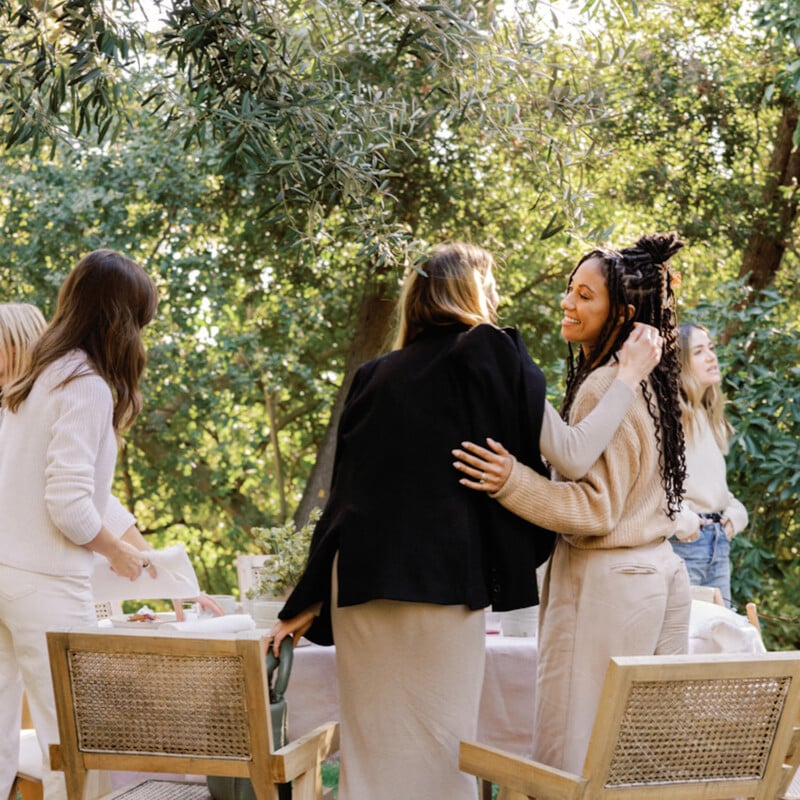 Friends at dinner party.