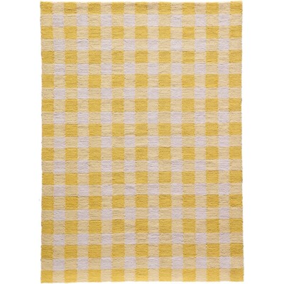 Yellow gingham rug from Target