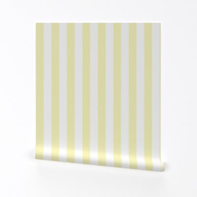 Vertical Yellow Stripes Wallpaper, Spoonflower