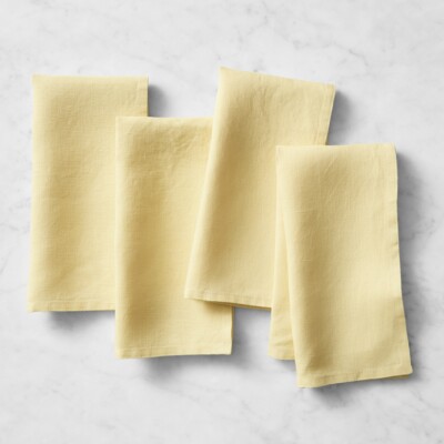 Butter yellow linen napkins