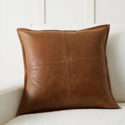 Pieced Leather Pillow Cover, Pottery Barn