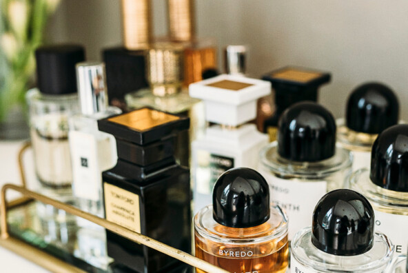Perfume display.