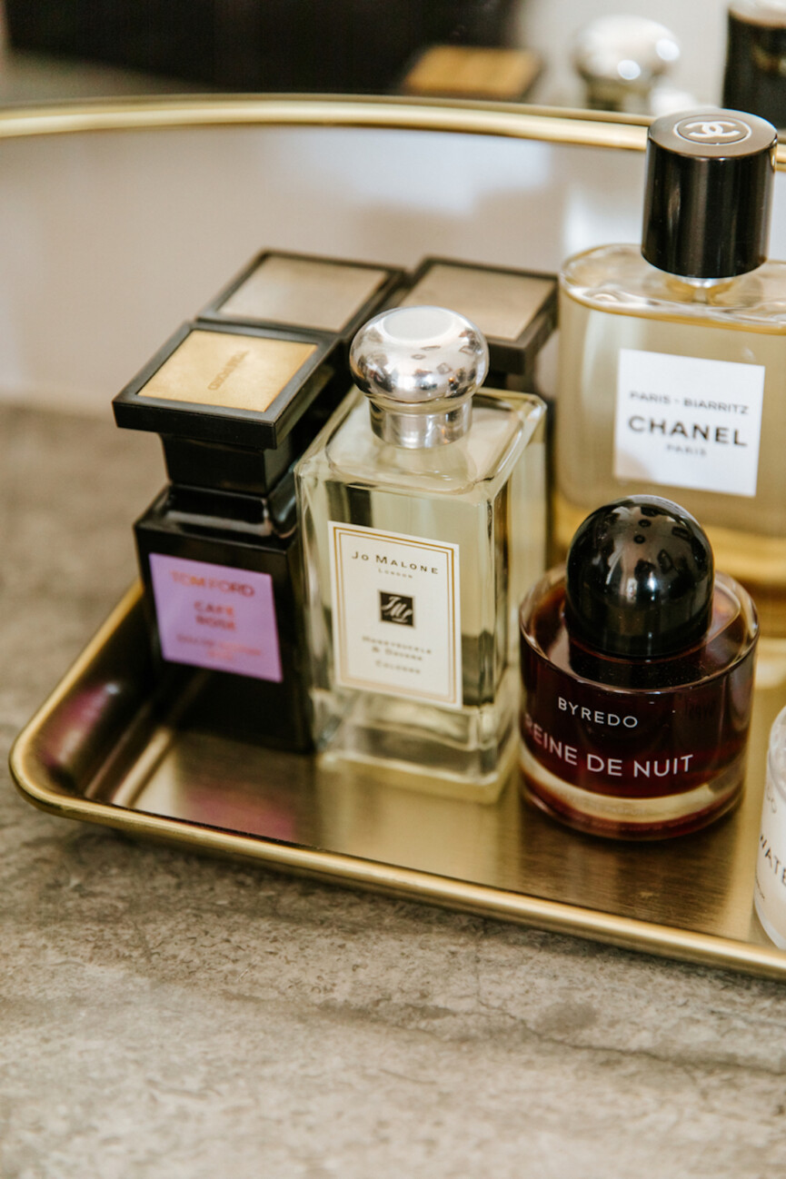 Perfumes on dresser