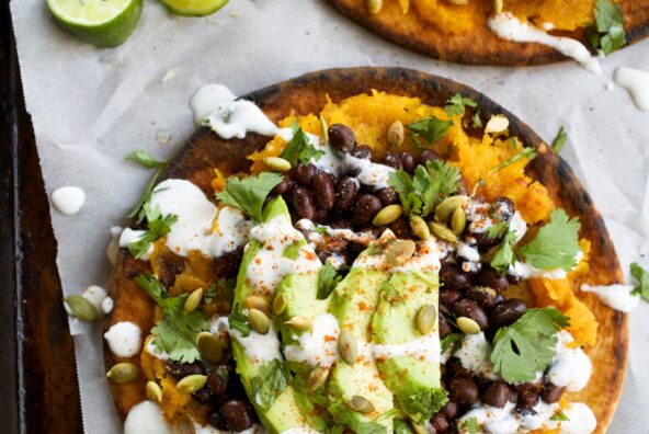 pita tostadas with avocado