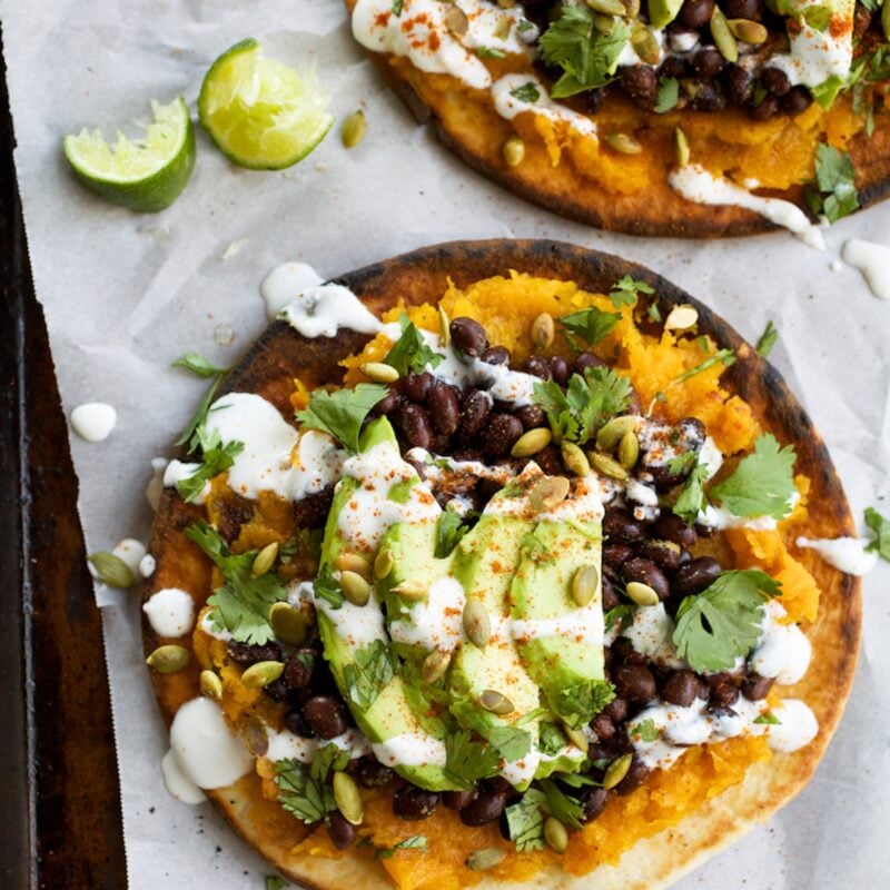 pita tostadas with avocado