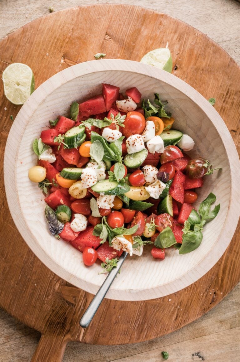 watermelon tomato caprese salad_barbecue appetizers