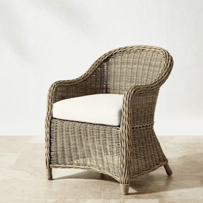 Wicker outdoor dining chair
