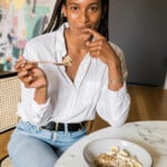 Shanika Hillocks eating oatmeal_gut health habits