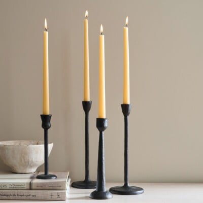 Mustard taper candles