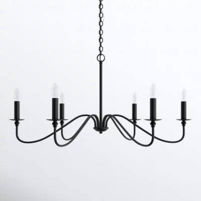 Ableton 6 Light Metal Dimmable Chandelier