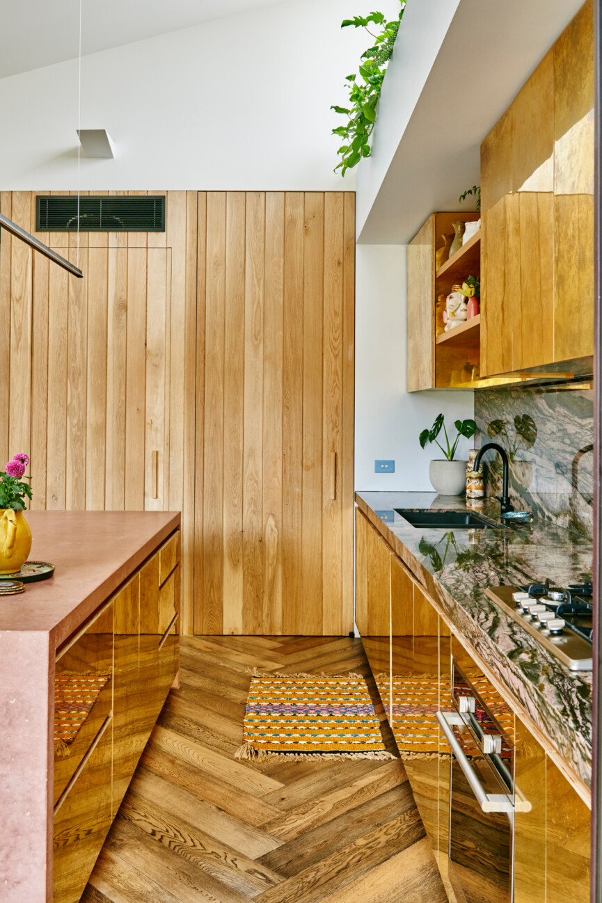 Alex Kip kitchen with wood paneling