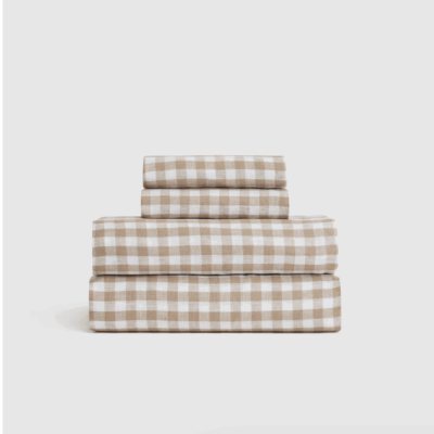 European Linen Gingham Sheet Set