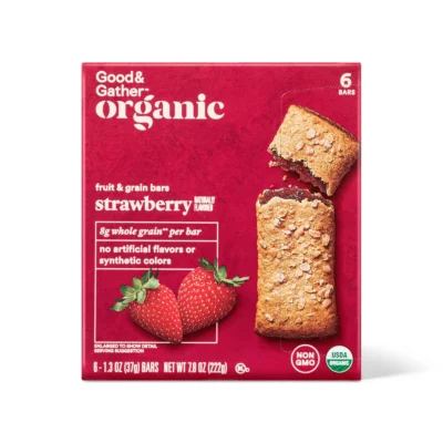 Organic Whole Grain Strawberry Fruit & Grain Bars