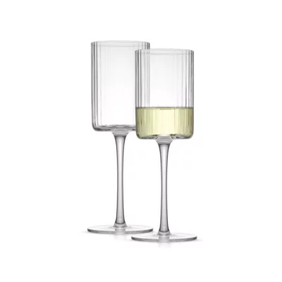 JoyJolt Elle Fluted Cylinder White Wine Glass