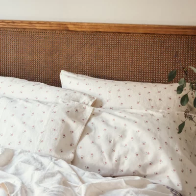 Pearl Posy Bud Linen Blend Pillowcases (Pair)