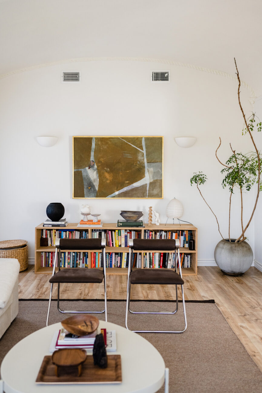 White minimalist living room.