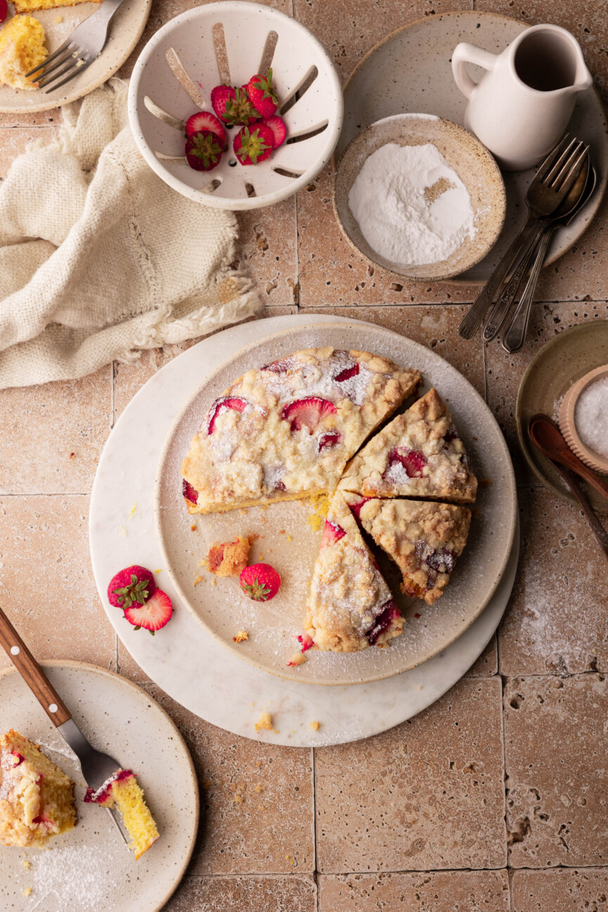 easy strawberry olive oil cake