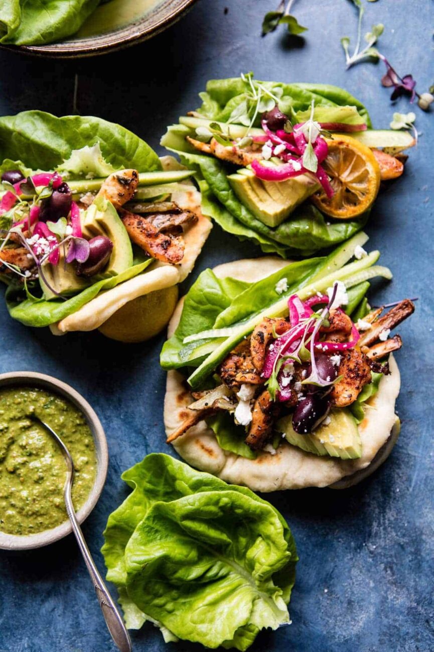 greek goddess chicken lettuce wraps