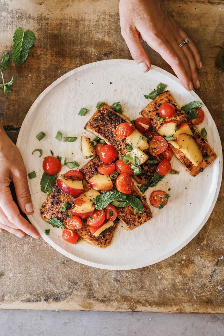 Grilled Salmon with Peach Salsa