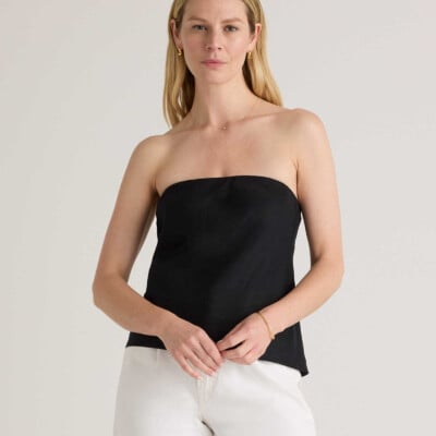 100% European Linen Strapless Top