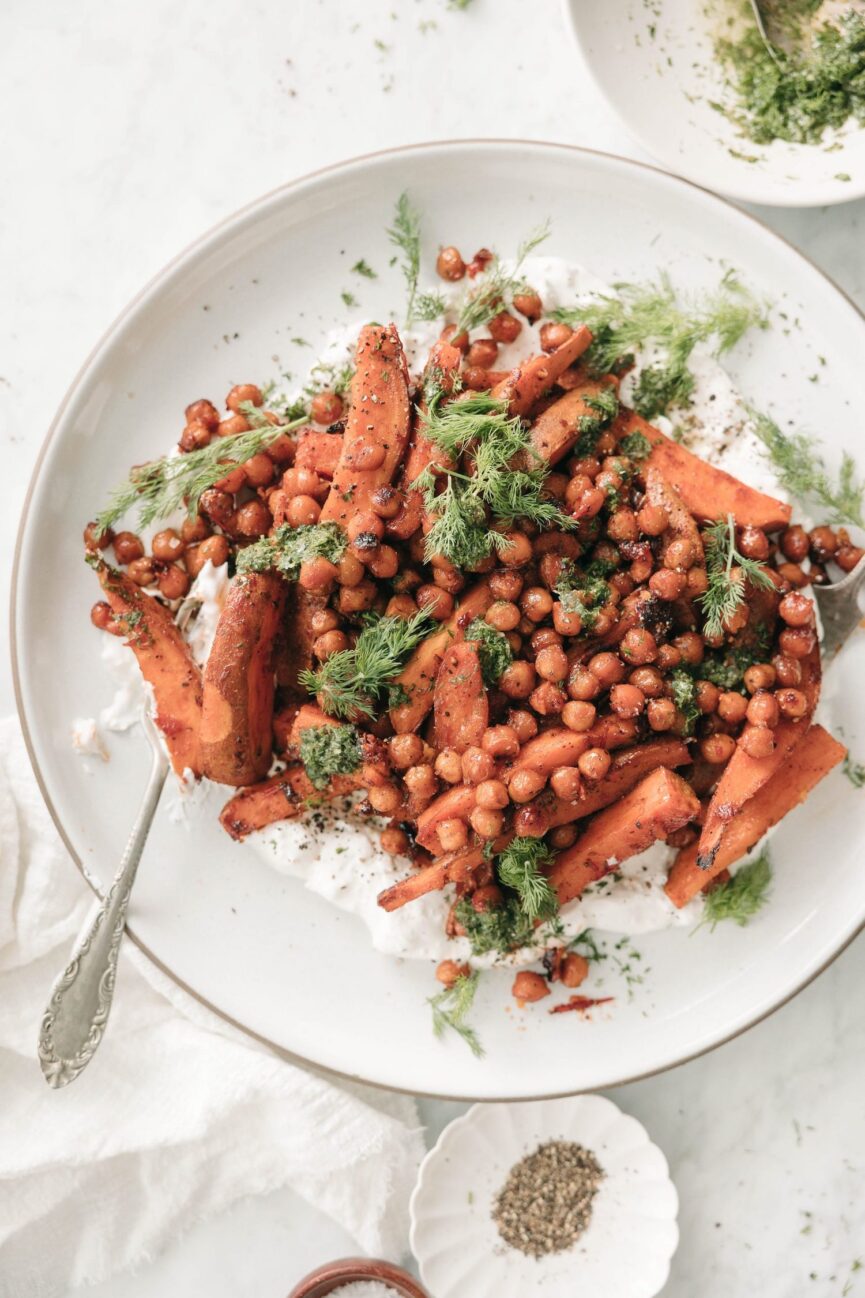 Sheet Pan Sweet Potato and Chickpea Bowl