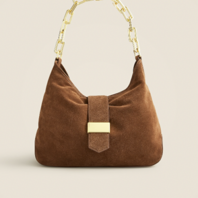 Berkeley Chainlink Shoulder Bag in Suede