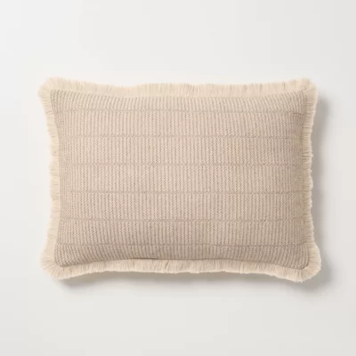 14"x20" Textured Woven Lumbar Toss Pillow Light Natural, Target