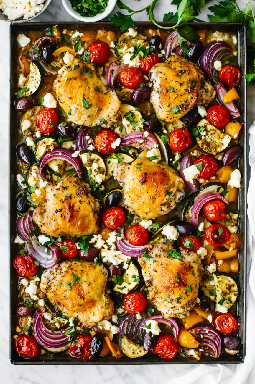 Downshiftology’s Greek Sheet Pan Chicken