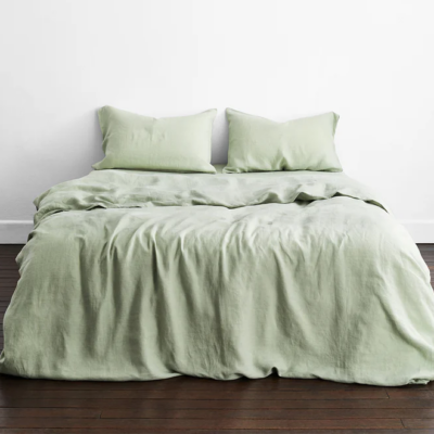 Sage 100 French Flax Linen Bedding Set