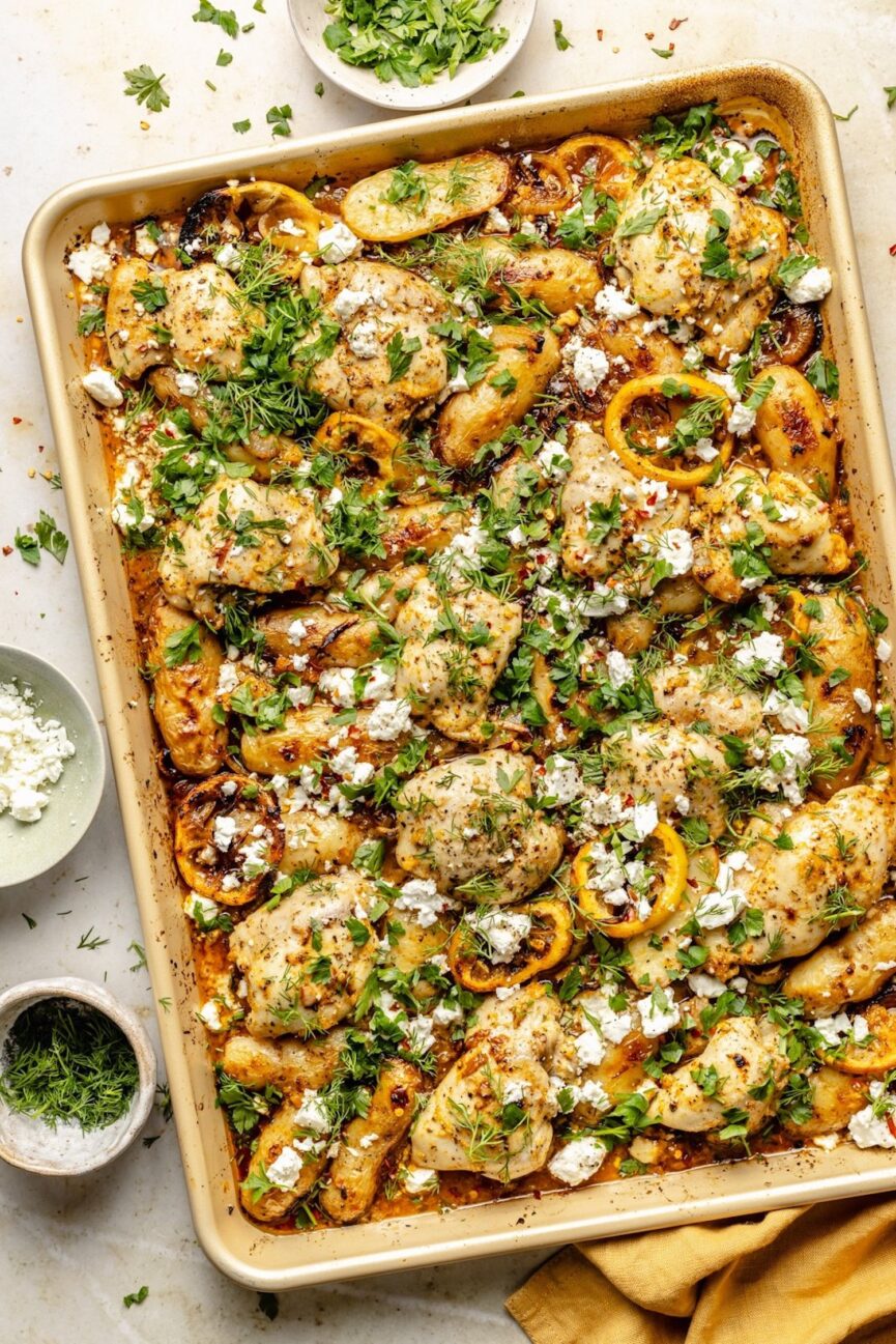 Sheet Pan Herby Lemon Garlic Chicken and Potatoes