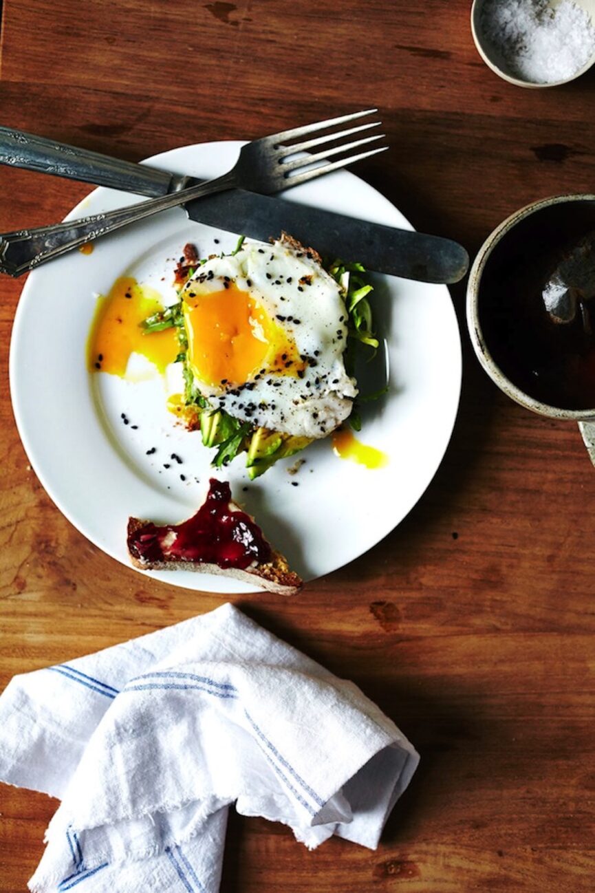 Avocado Toast With Egg & Frisée