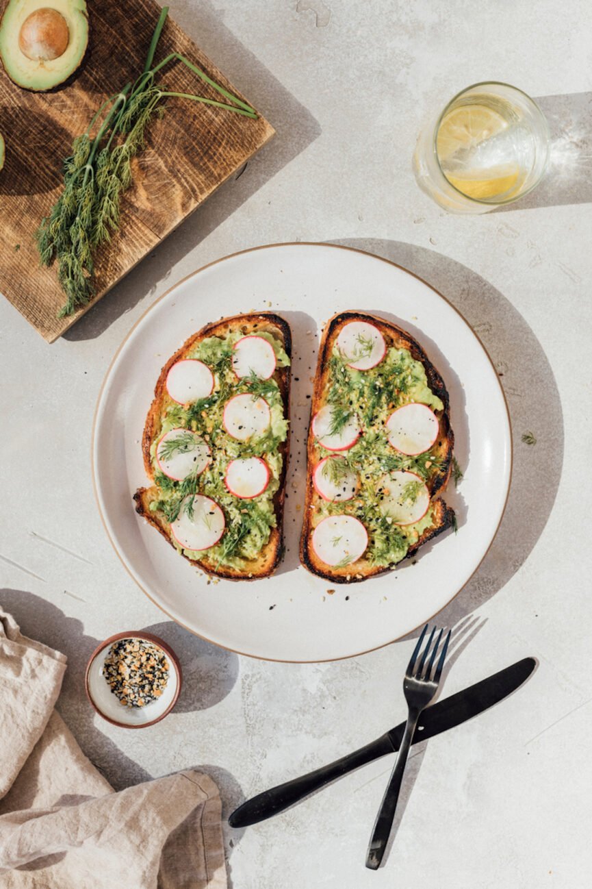 Avocado Toast with Kale Pesto and Crunchy Greens