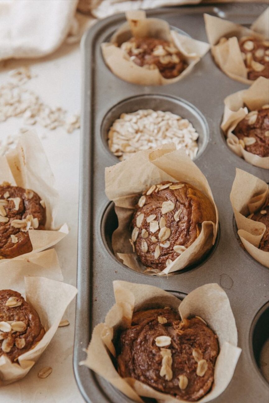 Muffins de banana e abóbora