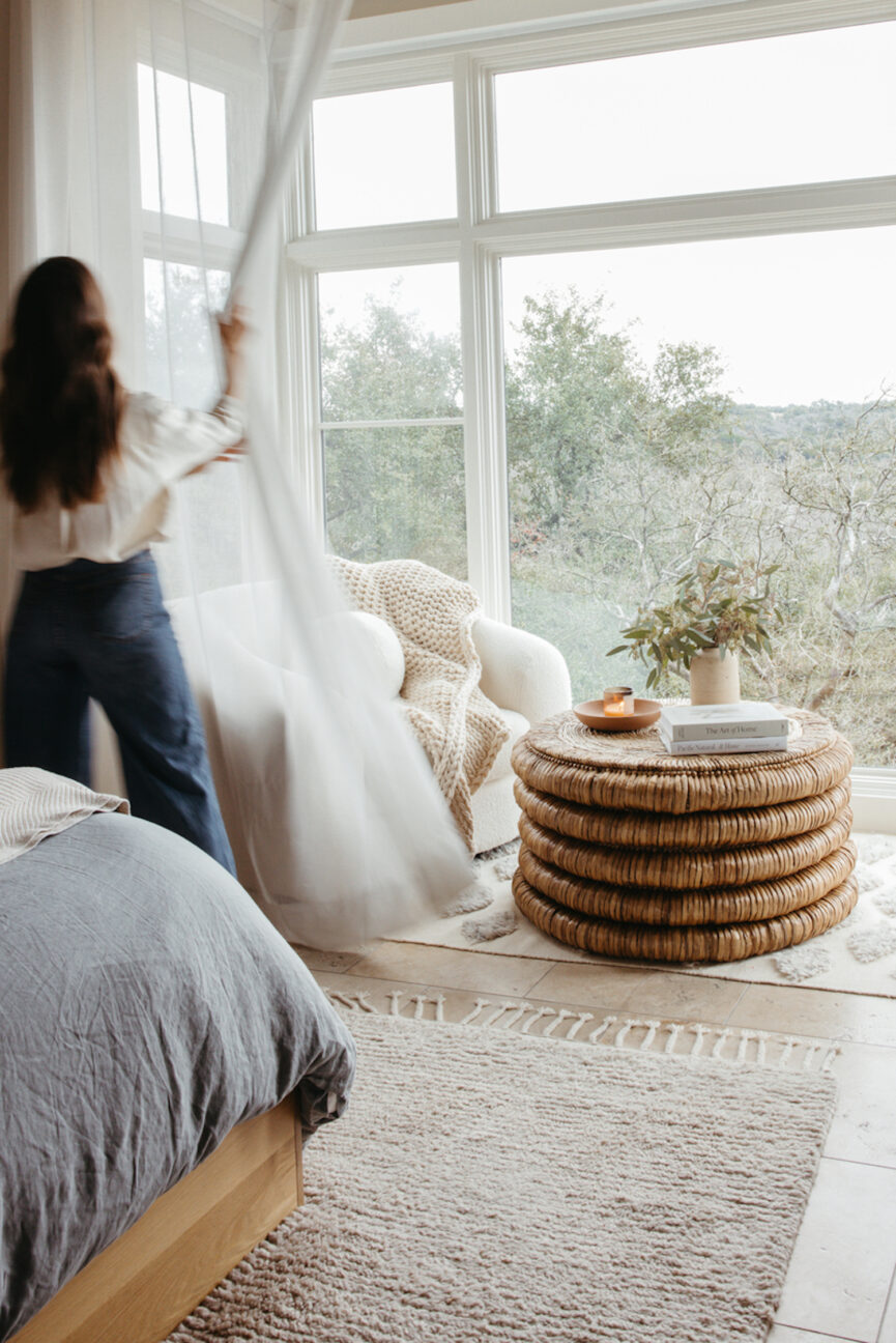 Camille Styles bedroom coffee table.