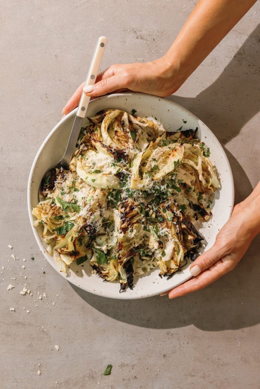 Charred Cabbage With Cashew Cream