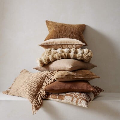 chunky fall woven pillow