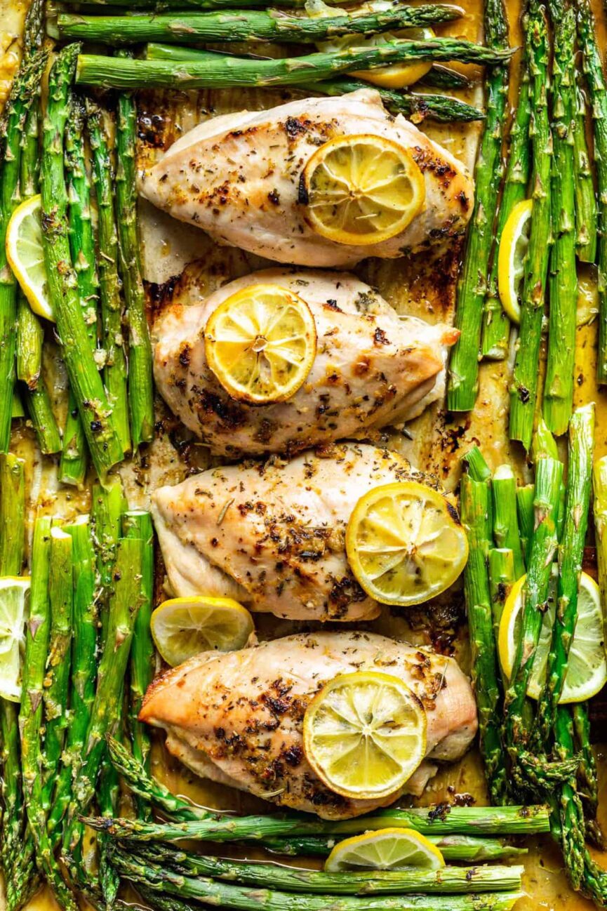 Sheet Pan Lemon Chicken and Asparagus from Unbound Wellness