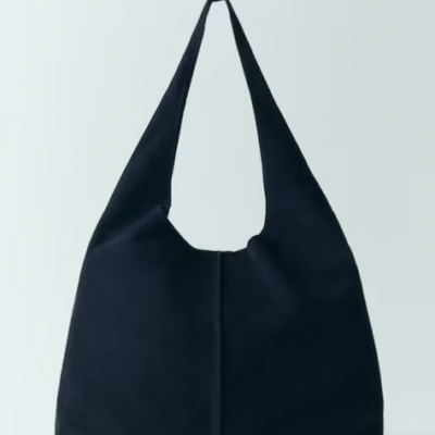 Mango Leather Shopper Bag